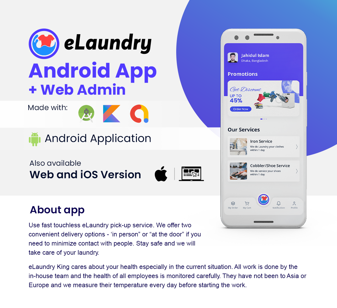 eLaundry Android App + Web Admin - 1
